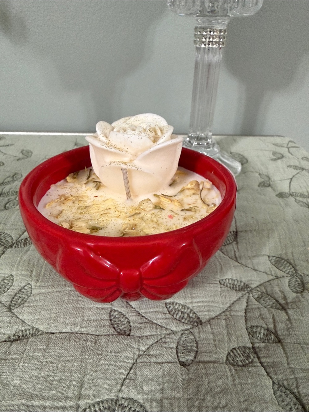 Red Rose-Topper Bath Soak Bowl – Floral Relaxation Soak
